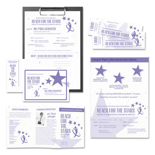 Image of Astrobrights® Color Cardstock, 65 lb Cover Weight, 8.5 x 11, Stardust Flecked White, 250/Pack