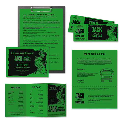 Image of Astrobrights® Color Paper, 24 lb Bond Weight, 8.5 x 11, Gamma Green, 500 Sheets/Ream