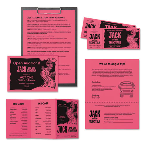 Image of Astrobrights® Color Paper, 24 lb Bond Weight, 8.5 x 11, Plasma Pink, 500/Ream