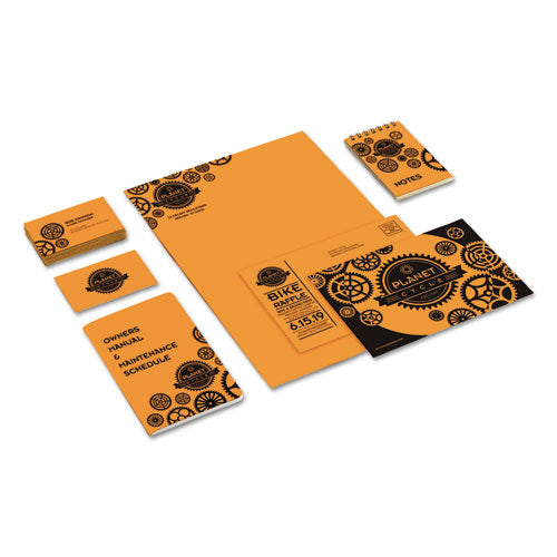 Image of Astrobrights® Color Cardstock, 65 lb Cover Weight, 8.5 x 11, Cosmic Orange, 250/Pack