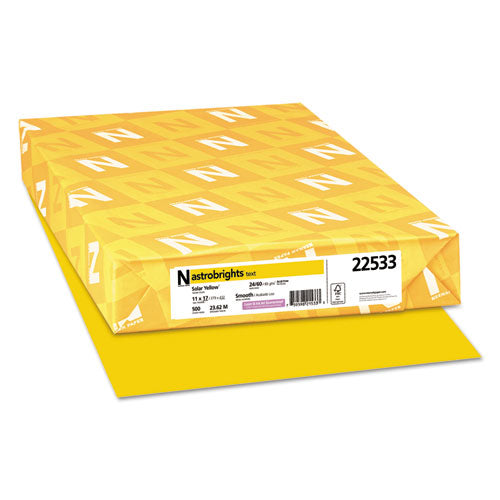 Image of Astrobrights® Color Paper, 24 lb Bond Weight, 11 x 17, Solar Yellow, 500/Ream