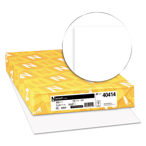 Image of Neenah Paper Exact Index Card Stock, 92 Bright, 110 lb Index Weight, 11 x 17, White, 250/Pack