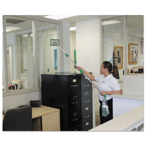 Image of Unger® Speedclean Window Cleaning Kit, 72" To 80", Extension Pole With 8" Pad Holder, Silver/green