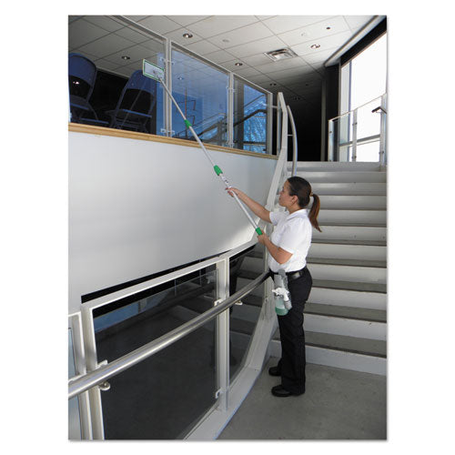 Image of Unger® Speedclean Window Cleaning Kit, 72" To 80", Extension Pole With 8" Pad Holder, Silver/green