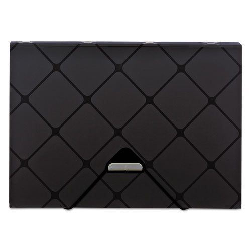 Image of Pendaflex® Poly Expanding File, 1.5" Expansion, 13 Sections, Cord/Hook Closure, 1/12-Cut Tabs, Letter Size, Black