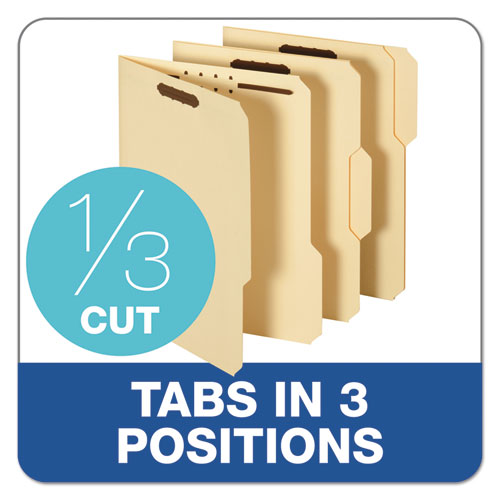 Image of Pendaflex® Top Tab Fastener Folder, 0.75" Expansion, 2 Fasteners, Letter Size, Manila Exterior, 50/Box