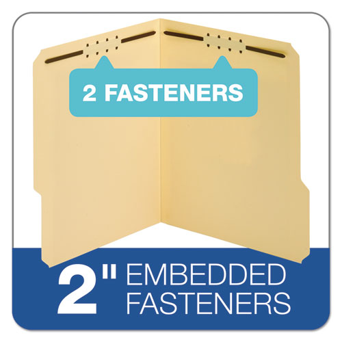 Image of Pendaflex® Top Tab Fastener Folder, 0.75" Expansion, 2 Fasteners, Letter Size, Manila Exterior, 50/Box