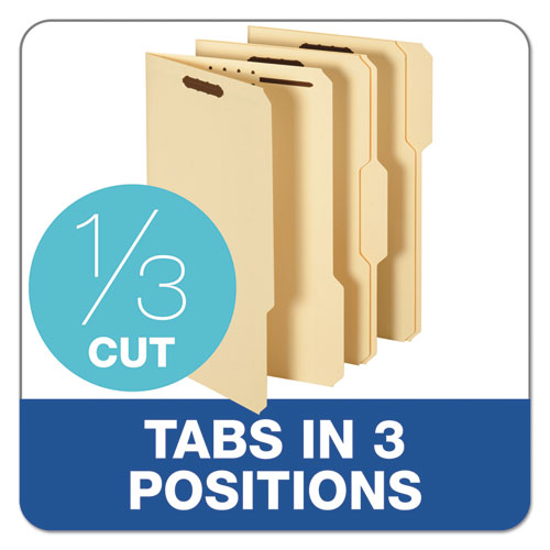 Image of Pendaflex® Top Tab Fastener Folder, 0.75" Expansion, 2 Fasteners, Legal Size, Manila Exterior, 50/Box