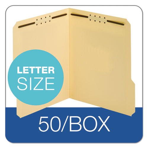 Image of Pendaflex® Top Tab Fastener Folder, 0.75" Expansion, 2 Fasteners, Letter Size, Manila Exterior, 50/Box