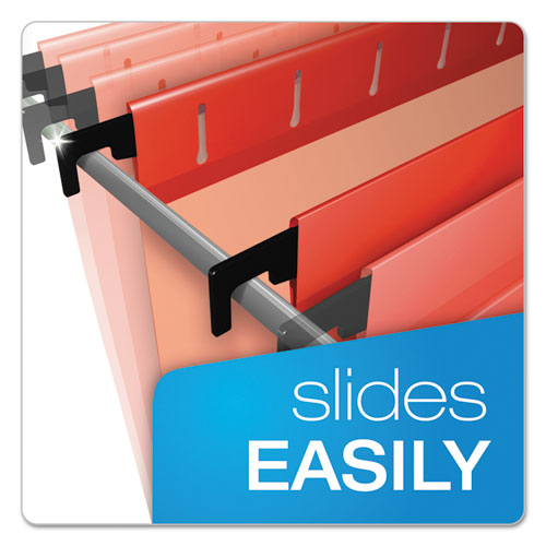 Image of Pendaflex® SureHook Hanging Folders, Letter Size, 1/5-Cut Tabs, Red, 20/Box