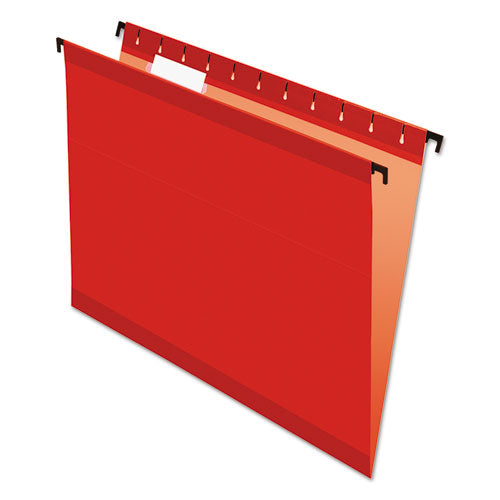Image of Pendaflex® SureHook Hanging Folders, Letter Size, 1/5-Cut Tabs, Red, 20/Box