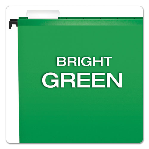 Image of Pendaflex® SureHook Hanging Folders, Letter Size, 1/5-Cut Tabs, Bright Green, 20/Box