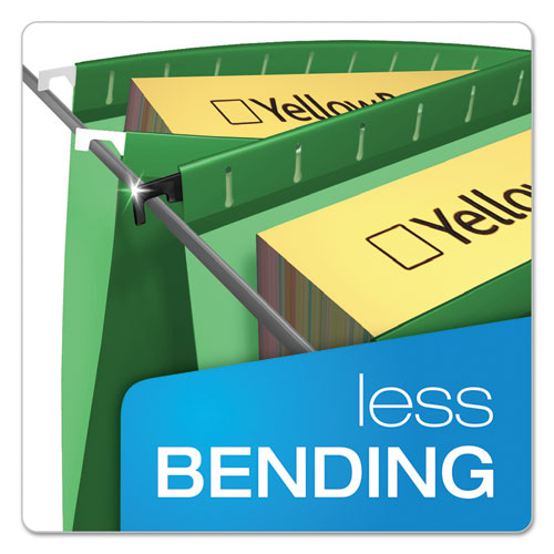 Image of Pendaflex® SureHook Hanging Folders, Letter Size, 1/5-Cut Tabs, Bright Green, 20/Box