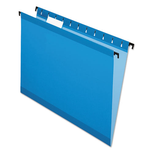 Image of Pendaflex® SureHook Hanging Folders, Letter Size, 1/5-Cut Tabs, Blue, 20/Box