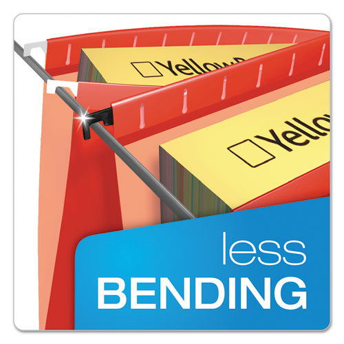 Image of Pendaflex® SureHook Hanging Folders, Letter Size, 1/5-Cut Tabs, Red, 20/Box