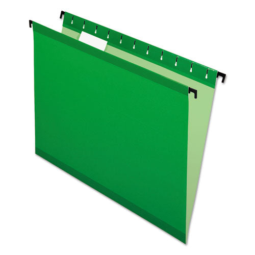 Image of Pendaflex® SureHook Hanging Folders, Letter Size, 1/5-Cut Tabs, Bright Green, 20/Box