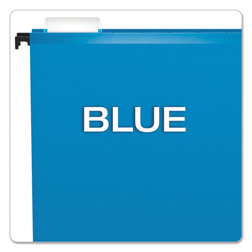 Image of Pendaflex® SureHook Hanging Folders, Letter Size, 1/5-Cut Tabs, Blue, 20/Box