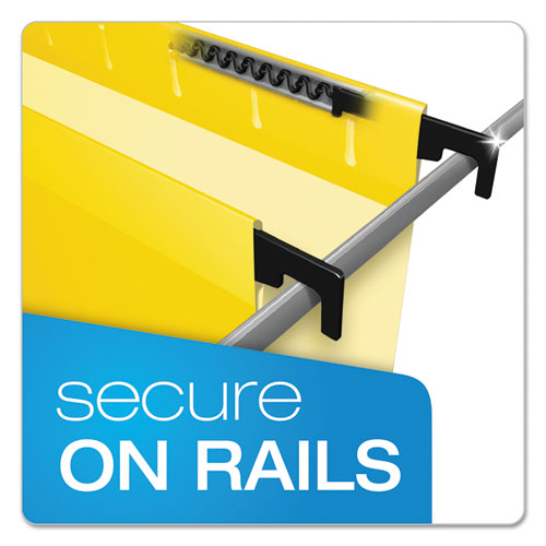 Image of Pendaflex® SureHook Hanging Folders, Letter Size, 1/5-Cut Tabs, Yellow, 20/Box