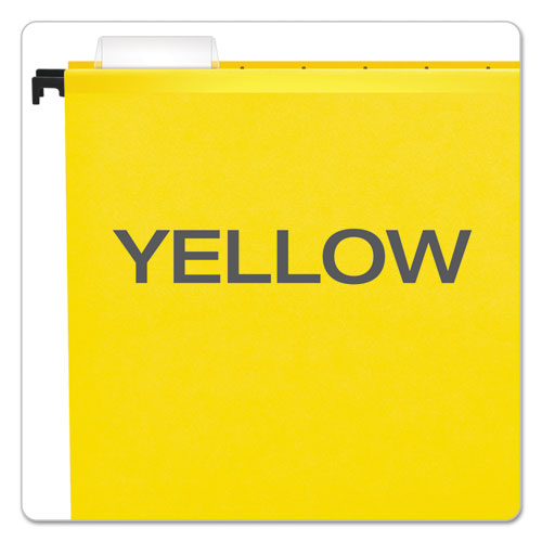 Image of Pendaflex® SureHook Hanging Folders, Letter Size, 1/5-Cut Tabs, Yellow, 20/Box