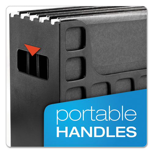 Image of Pendaflex® Desktop File With Hanging Folders, Letter Size, 6" Long, Black