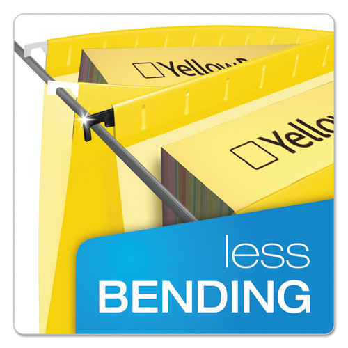 Image of Pendaflex® SureHook Hanging Folders, Letter Size, 1/5-Cut Tabs, Yellow, 20/Box