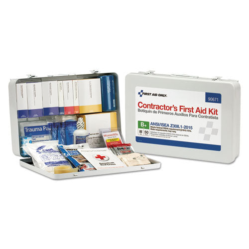 Image of First Aid Only Contractor Ansi Class B First Aid Kit For 50 People, 254 Pieces, Metal Case