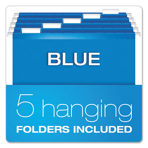 Image of Pendaflex® Desktop File With Hanging Folders, Letter Size, 6" Long, Blue
