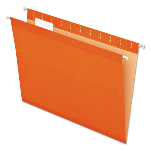 Image of Pendaflex® Colored Reinforced Hanging Folders, Letter Size, 1/5-Cut Tabs, Orange, 25/Box