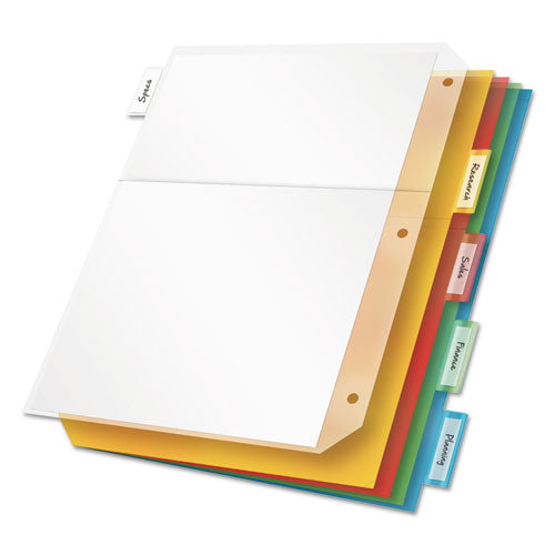 Image of Cardinal® Poly Ring Binder Pockets, 8.5 x 11, Letter, Assorted Colors, 5/Pack