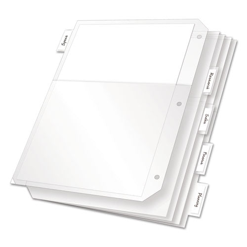 Image of Cardinal® Poly Ring Binder Pockets, 8.5 x 11, Clear, 5/Pack