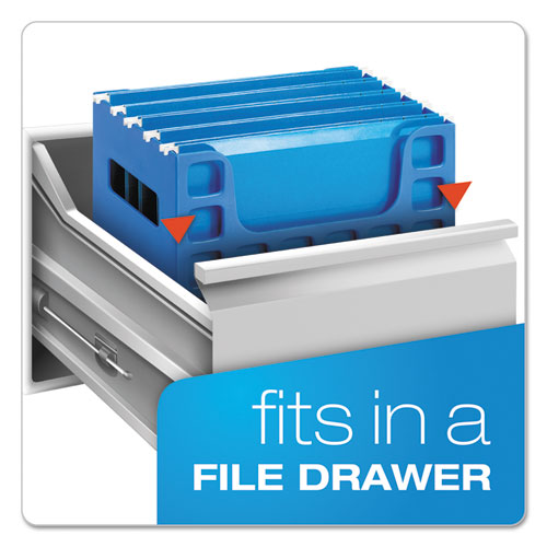 Image of Pendaflex® Desktop File With Hanging Folders, Letter Size, 6" Long, Blue