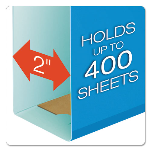 Image of Pendaflex® Extra Capacity Reinforced Hanging File Folders with Box Bottom, 2" Capacity, Letter Size, 1/5-Cut Tabs, Blue, 25/Box