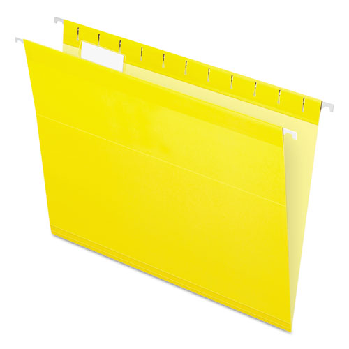 Image of Pendaflex® Colored Reinforced Hanging Folders, Letter Size, 1/5-Cut Tabs, Yellow, 25/Box
