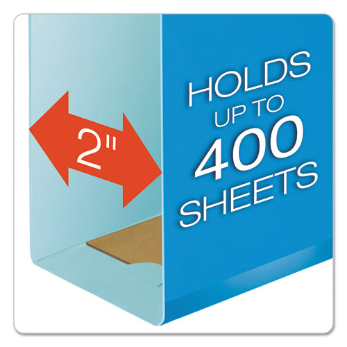 Image of Pendaflex® Extra Capacity Reinforced Hanging File Folders with Box Bottom, 2" Capacity, Legal Size, 1/5-Cut Tabs, Blue, 25/Box