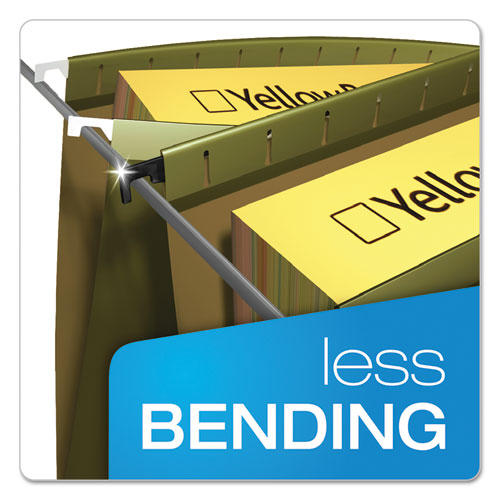 Image of Pendaflex® Extra-Capacity SureHook Hanging Folders, 2" Capacity, Letter Size, 1/5-Cut Tabs, Standard Green, 20/Box