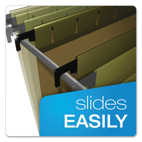 Image of Pendaflex® Extra-Capacity SureHook Hanging Folders, 2" Capacity, Letter Size, 1/5-Cut Tabs, Standard Green, 20/Box