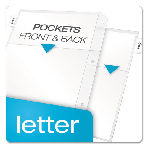 Image of Cardinal® Poly Ring Binder Pockets, 8.5 x 11, Clear, 5/Pack