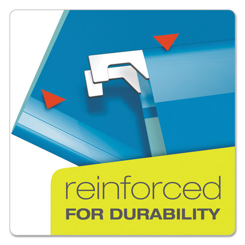 Image of Pendaflex® Extra Capacity Reinforced Hanging File Folders with Box Bottom w/ Tabs, 2" Capacity, Legal, 1/5-Cut Tabs, Asst Colors,25/BX