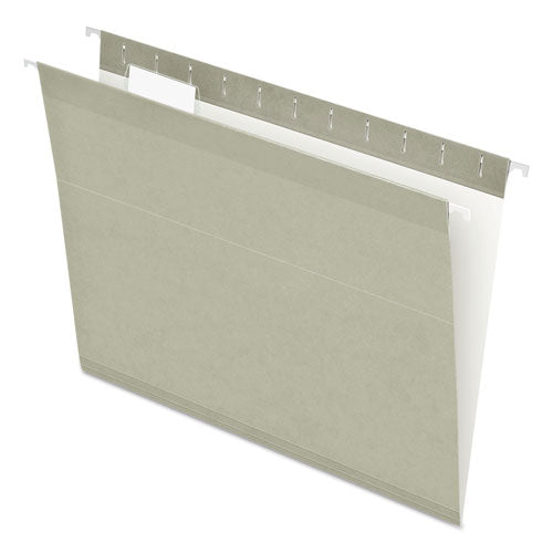 Image of Pendaflex® Colored Reinforced Hanging Folders, Letter Size, 1/5-Cut Tabs, Gray, 25/Box