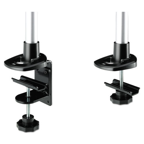 Image of 3M Dual-Swivel Monitor Arm, 360 Degree Rotation, +15 Degree/-90 Degree Tilt, 180 Degree Pan, Black/Gray, Supports 30 lbs