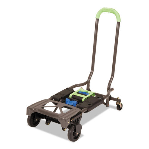 Image of Cosco® 2-in-1 Multi-Position Hand Truck and Cart, 300 lbs, 16.63 x 12.75 x 49.25, Black/Blue/Green