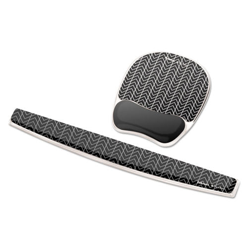 Image of Fellowes® Photo Gel Mouse Pad with Wrist Rest with Microban Protection, 7.87 x 9.25, Chevron Design