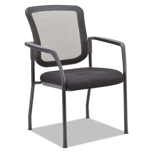 Image of Alera® Alera Elusion Series Mesh Back Stacking Guest Chair, 26" x 25.6" x 36.2", Black Seat, Black Back, Black Base