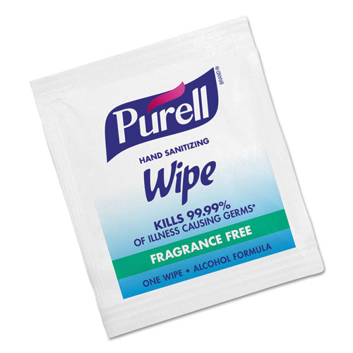 Image of PURELL® Sanitizing Hand Wipes, Individually Wrapped, 5 x 7, Unscented, White, 4,000 Wipes/Carton