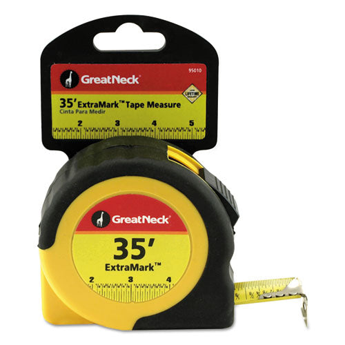 Image of Great Neck® ExtraMark Tape Measure, 1" x 35 ft, Steel, Orange/Black
