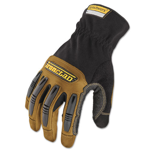 Image of Ironclad Ranchworx Leather Gloves, Black/tan, X-Large