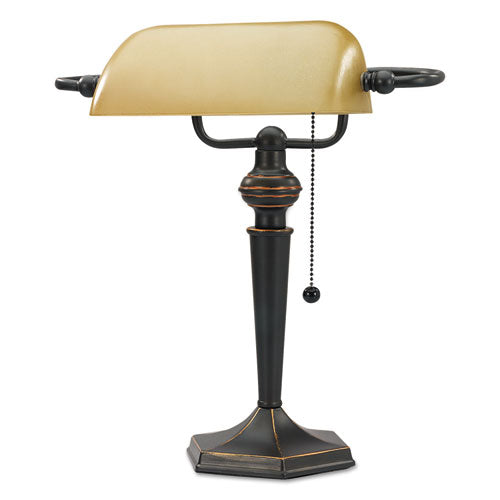 Image of Alera® Traditional Banker's Lamp, 10w x 13.38d x 16h, Antique Bronze