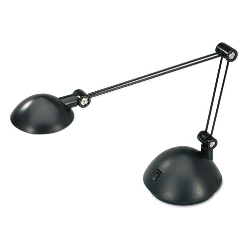 Image of Alera® Twin-Arm Task LED Lamp with USB Port, 11.88w x 5.13d x 18.5h, Black