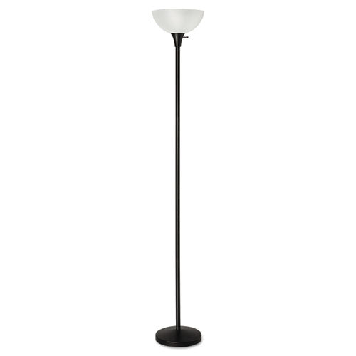 Image of Alera® Floor Lamp, 71" High, Translucent Plastic Shade, 11.25w x 11.25d x 71h, Matte Black