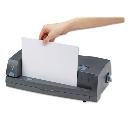 Image of GBC® 24-Sheet 3230 Electric Two- To Three-Hole Adjustable Punch, 9/32" Holes, Gray